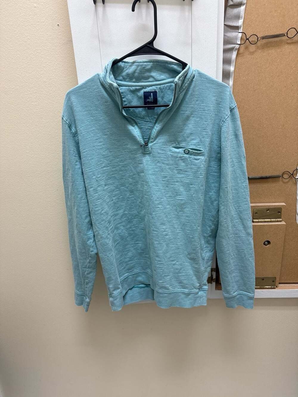 johnnie-O Sulley Quarter-Zip Pullover Light Blue Size Medium